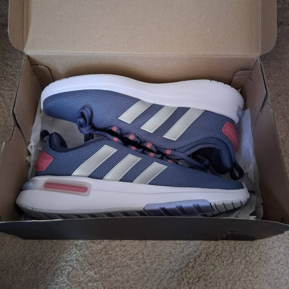 Womens Adidas Racer Tr23 Lace Up Blue Sneakers IH2332 Sz 9.5 NIB